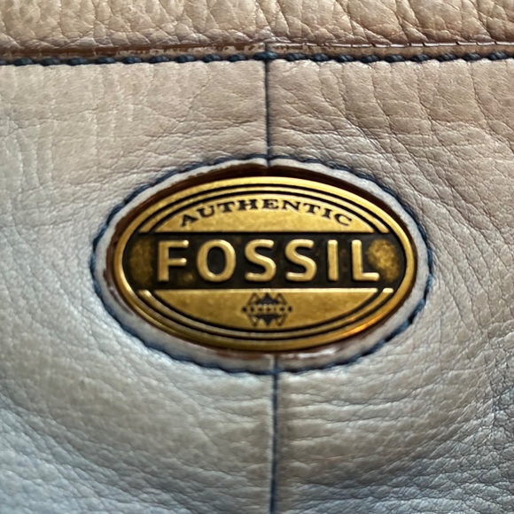 Leather Fossil Purse Blue Crossbody Adjustable - Picture 5 of 8